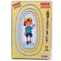 Miajima Eğitici Ahşap Puzzle 5 Katlı Dede Torun Yapboz Seti - 4