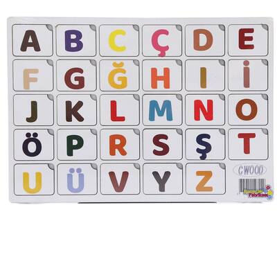 Miajima Eğitici Ahşap Yapboz Alfabe Harfler Frame - 1