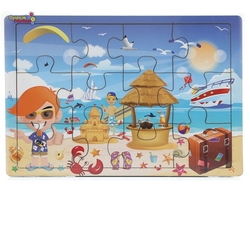 Miajima Eğitici Ahşap Yapboz Puzzle Yaz Mevsimi Frame 12 Parça - Miajima