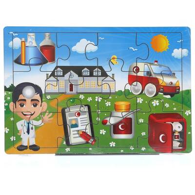 Miajima Hastane Doktoru Eğitici Ahşap Yapboz Puzzle Frame 12 Parça - 1