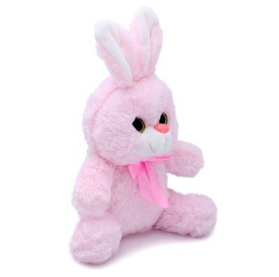 Miajima Oyuncak Pembe Peluş Tavşan Kurdelalı 23 Cm - 1