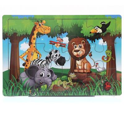 Miajima Vahşi Orman Hayatı Ahşap Eğitici Yapboz Puzzle 12 Parça - 1
