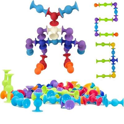Miajima Vakum Molekül 25 Parça Yapı Taşları Fidget Duyusal Eğitici Oyuncak Squigz - 3