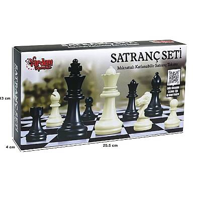 Mıknatıslı Katlanabilir Satranç Seti Kutulu Manyetik Satranç Takımı Zeka ve Strateji Oyunu 25x25 Cm - 2