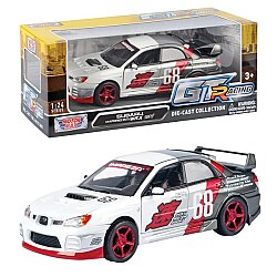 Motormax 1:24 Subaru Impreza WRX STI GT Racing Metal Model Araba - Motor Max