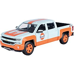 Motormax 1:27 2017 Chevrolet Silverado 1500 LT Z71 Crew Cab Gulf Model Araba - Motor Max