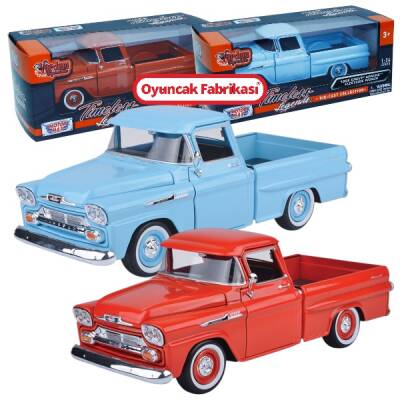 Motormax Model Araba 1:24 1958 Chevy Apache Fleetline Pickup 79311 - 1