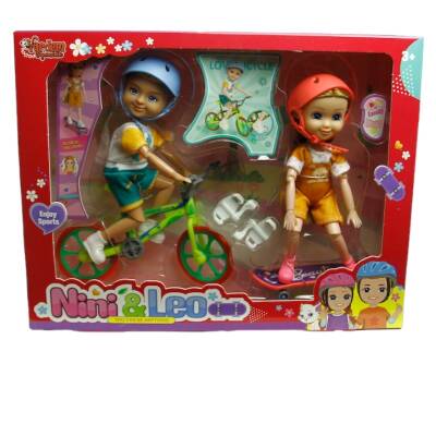 Nini Love Kaykaylı ve Bisikletli Oyuncak Bebek Set - 1