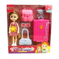 Nini Love Valizli Çantalı Oyuncak Bebek Set - 2