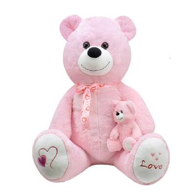 Oturan Büyük Boy Peluş Ayı 100 Cm 40 Cm Yavru Hediyeli - 4
