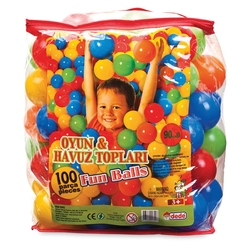 Oyun Havuzu Topu 100 Adet Özel Çantada 9 Cm - DEDE