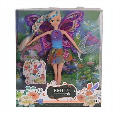 Oyuncak Bebek Emily Müzikli Kanatlı Manken Bebek Şık Kıyafetli Moda Bebek - 1