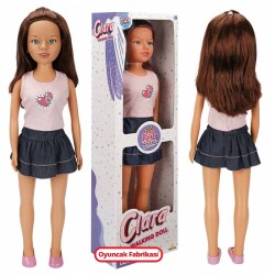 Oyuncak Büyük Bebek Clara Gündelik Kısa Etek Kot Kıyafetli 80 cm - Sunman