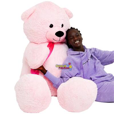 Oyuncak Büyük Boy Kocaman Salaş Puffy Peluş Ayı 2 Metre (200 Cm) Pembe - 2