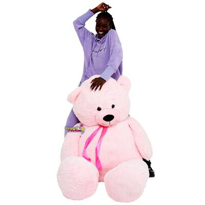 Oyuncak Büyük Boy Kocaman Salaş Puffy Peluş Ayı 2 Metre (200 Cm) Pembe - 3