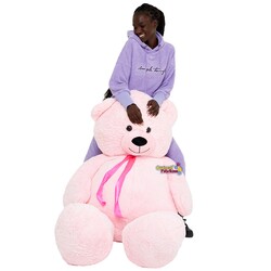 Oyuncak Büyük Boy Kocaman Salaş Puffy Peluş Ayı 2 Metre (200 Cm) Pembe - 4