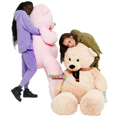 Oyuncak Büyük Boy Kocaman Salaş Puffy Peluş Ayı 2 Metre (200 Cm) Pembe - 8