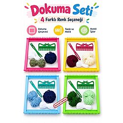 Oyuncak Fabrikası Halı Dokuma Seti Carpet Kilim Yapım Seti 32x23 Cm Çocuklar İçin Eğitici Dokuma Tezgahı - OYUNCAK FABRİKASI