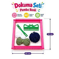 Oyuncak Fabrikası Halı Dokuma Seti Carpet Kilim Yapım Seti 32x23 Cm Çocuklar İçin Eğitici Dokuma Tezgahı - 3