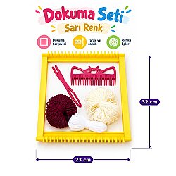 Oyuncak Fabrikası Halı Dokuma Seti Carpet Kilim Yapım Seti 32x23 Cm Çocuklar İçin Eğitici Dokuma Tezgahı - 4