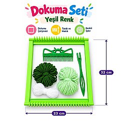 Oyuncak Fabrikası Halı Dokuma Seti Carpet Kilim Yapım Seti 32x23 Cm Çocuklar İçin Eğitici Dokuma Tezgahı - 5