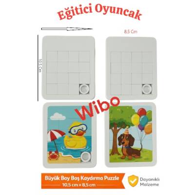  Promosyon Kaydırma Puzzle 10,5x8,5 cm | Boş Beyaz Baskıya Uygun Büyük Boy - 1