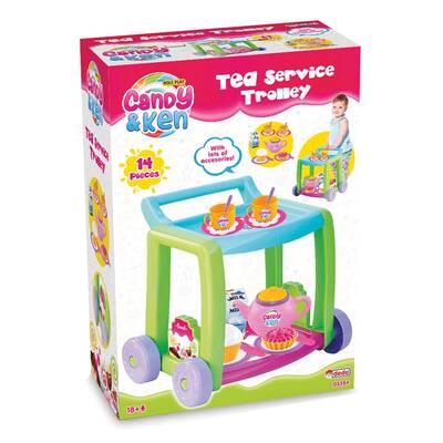 Oyuncak Mutfak Seti Candy Çay Servis Arabası Tekerlekli - 3