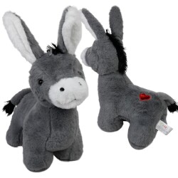 Oyuncak Peluş Eşek Kalp İşlemeli 35 Cm - Halley Oyuncak