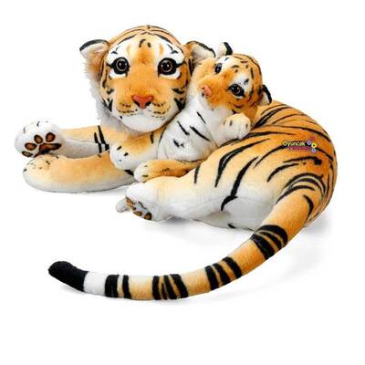 Oyuncak Peluş Kaplan ve Yavrusu 60 Cm - 2