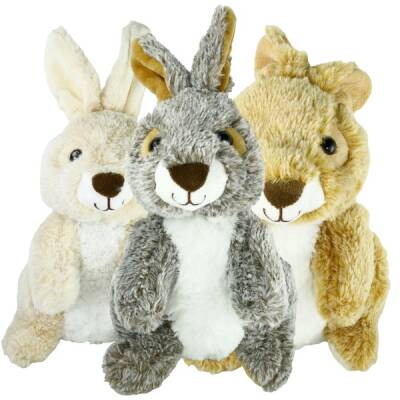 Oyuncak Sevimli Oturan Peluş Tavşan 23 cm 3 Asorti - 1