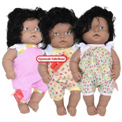 Oyuncak Siyah Esmer Tombul Konuşan Saçlı Et Bebek 40 cm - Gamze Toys