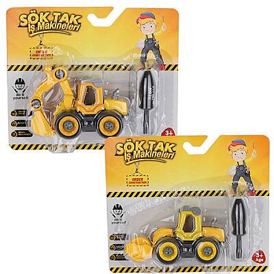 Oyuncak Sök Tak İnşaat Araçları Seti 4' lü Set - 1