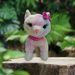 Oyuncakfabrikasi Ithal Büyük Boy Peluş Oyuncak Kedi Gökkuşağı Renkli 39 Cm - 2