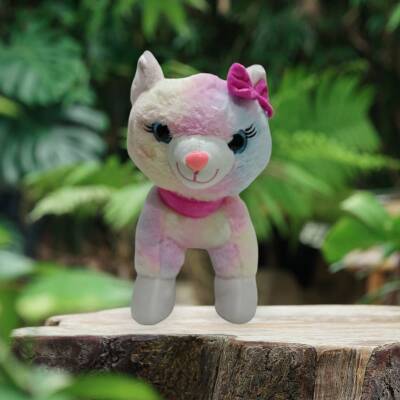 Oyuncakfabrikasi Ithal Büyük Boy Peluş Oyuncak Kedi Gökkuşağı Renkli 39 Cm - 2