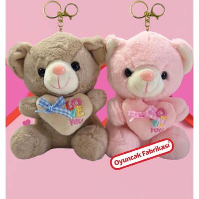 Peluş Ayıcık Anahtarlık Kalpli 12 Cm - 1
