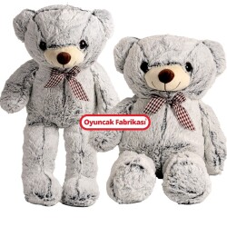 Peluş Hafif Yumoş Favori Kırçıllı Boz Ayıcık Peluş Ayı 80 Cm - 2