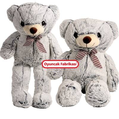 Peluş Hafif Yumoş Favori Kırçıllı Boz Ayıcık Peluş Ayı 80 Cm - 2