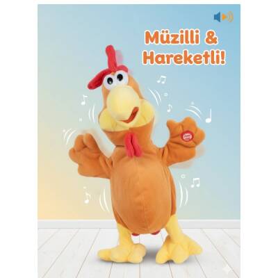 Pelüş Hareketli Çılgın Oyuncak Tavuk Sesli Müzikli 40 Cm - 1