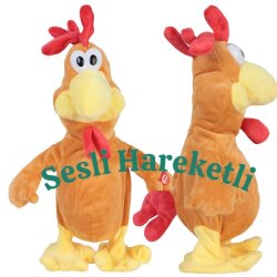 Pelüş Hareketli Çılgın Oyuncak Tavuk Sesli Müzikli 40 Cm - 2