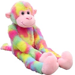 Sesli Peluş Oyuncak Maymun Renkli 85 Cm Güzel Maymun Yumuşak Uzun kollu - 4