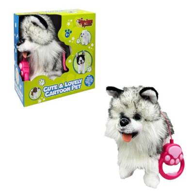 Peluş Tasmalı Yürüyen-Havlayan Husky Köpek - 1