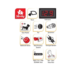 Pilsan Queen 12V Uzaktan Kumandalı Akülü Araba - 5