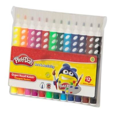 Play-Doh 12 Renk Üçgen Keçeli Kalem Pvc - 1