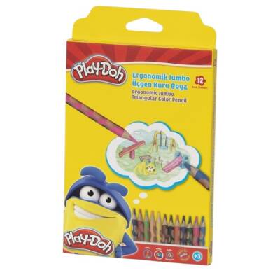 Play-Doh Oluklu Jumbo Kuru Boya 12 Renk - 1