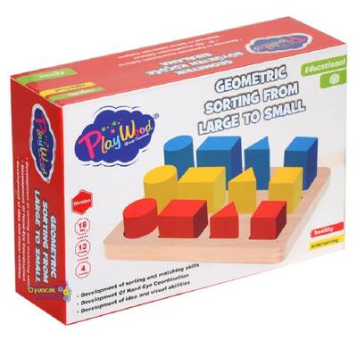 Play Wood Eğitici Ahşap Oyuncak Geometrik Büyükten Küçüğe Sıralama - 2
