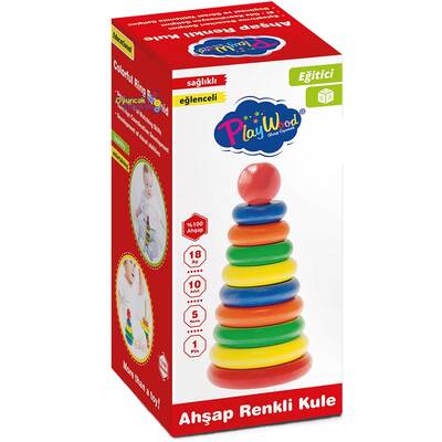 Play Wood Eğitici Ahşap Oyuncak Kule Halka Oyunu - 1