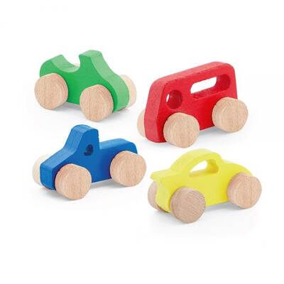 Play Wood Oyuncak Ahşap Araba Pakette 4 Adet - 1