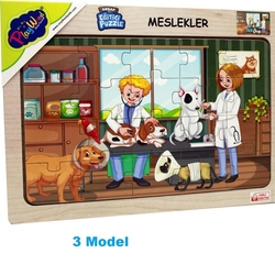 PlayWood 20 Parça Kış Mevsimi Ahşap Çocuk Puzzle Ahşap Eğitici Yapboz 4 Model - 4