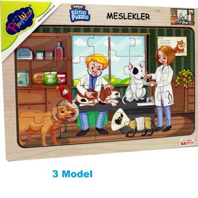 PlayWood 20 Parça Kış Mevsimi Ahşap Çocuk Puzzle Ahşap Eğitici Yapboz 4 Model - 4