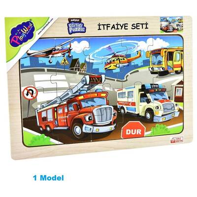 PlayWood Ahşap Eğitici İtfaiye Seti Puzzle 20 Parça - 2
